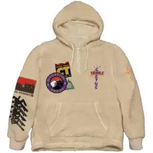  Cactus Jack Trails Half Zip Sherpa Hoodie Front
