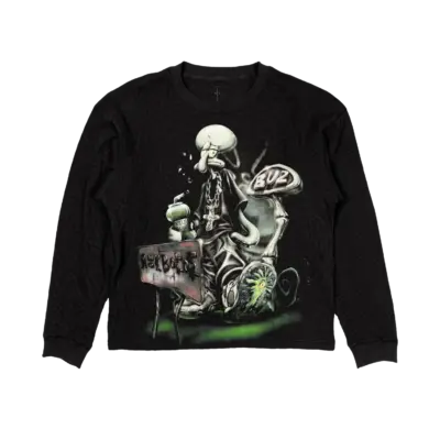 SPONGEBOB ROCK BOTTOM THERMAL LONGSLEEVE - BLACK